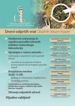 Obalne lekarne Koper, letak za Dneve odprtih vrat